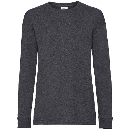 Fruit Of The Loom Kids Long Sleeve Valueweight T Dark Heather Grey